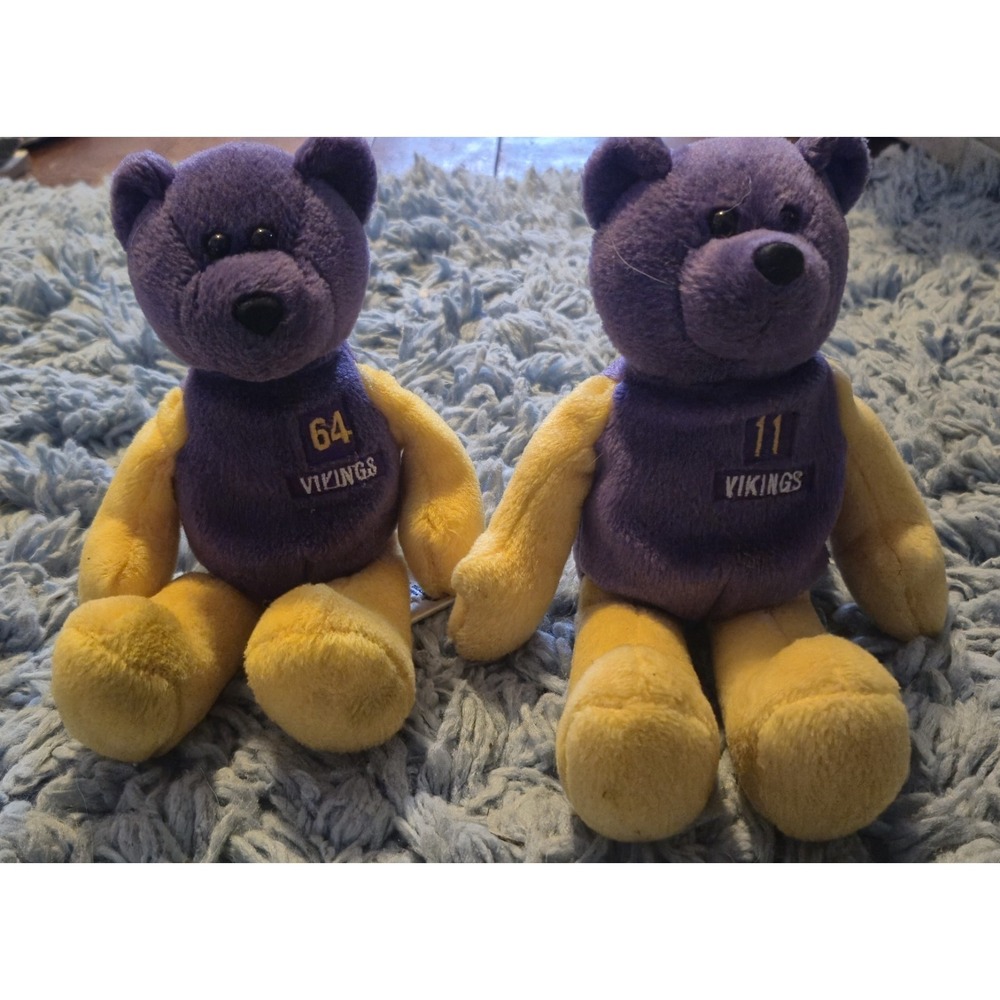 Minnesota Vikings Plush Bears Lot of 2 Culpepper #11 McDaniel #64 NFL